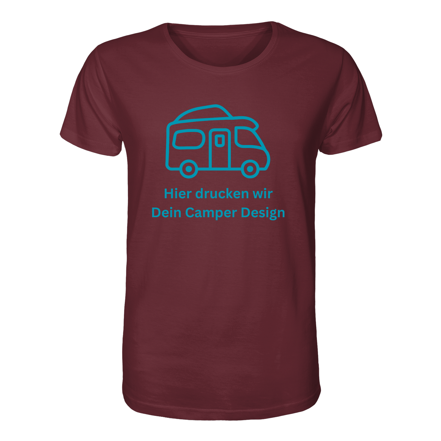 Organic Shirt "Burgundy" - bedruckt mit Deiner Camper Illustration