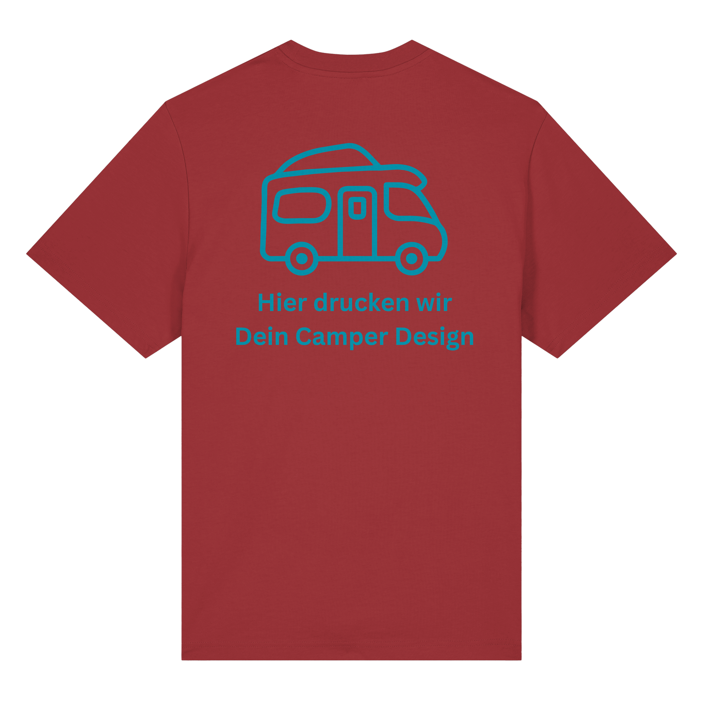 Premium Organic Shirt "Red Earth" - vorne und hinten bedruckt mit Deiner Camper Illustration