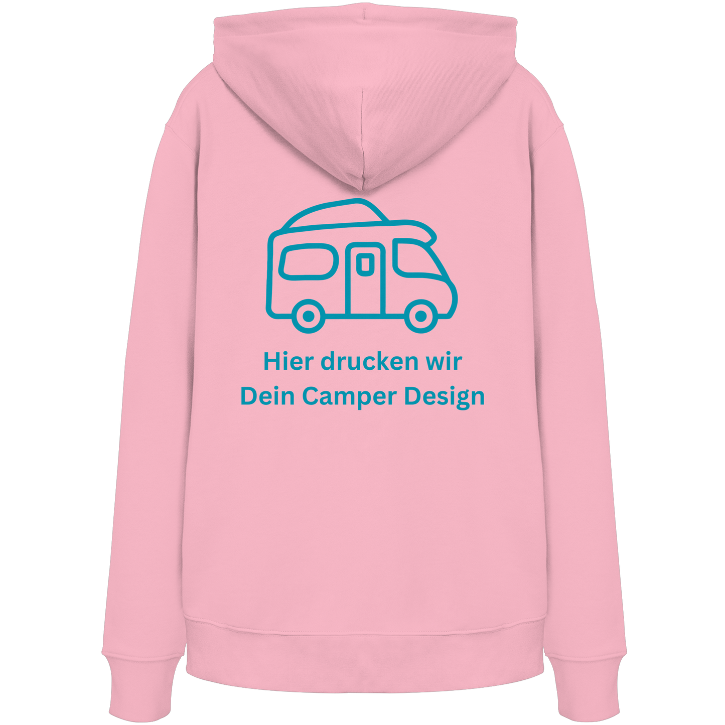 Premium Organic Hoodie "Cotton Pink" - vorne und hinten bedruckt mit Deiner Camper Illustration