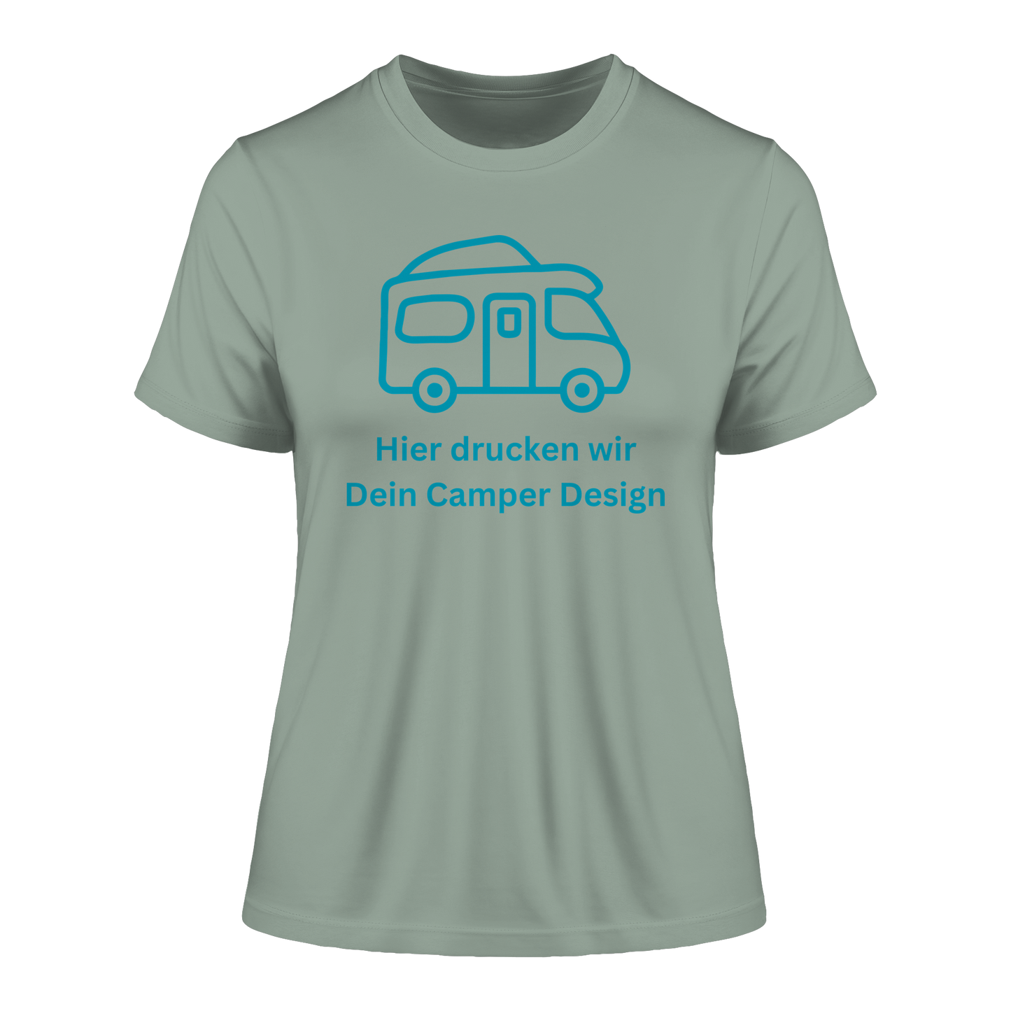 Fitted Ladies Organic Shirt "Aloe" - bedruckt mit Deiner Camper Illustration