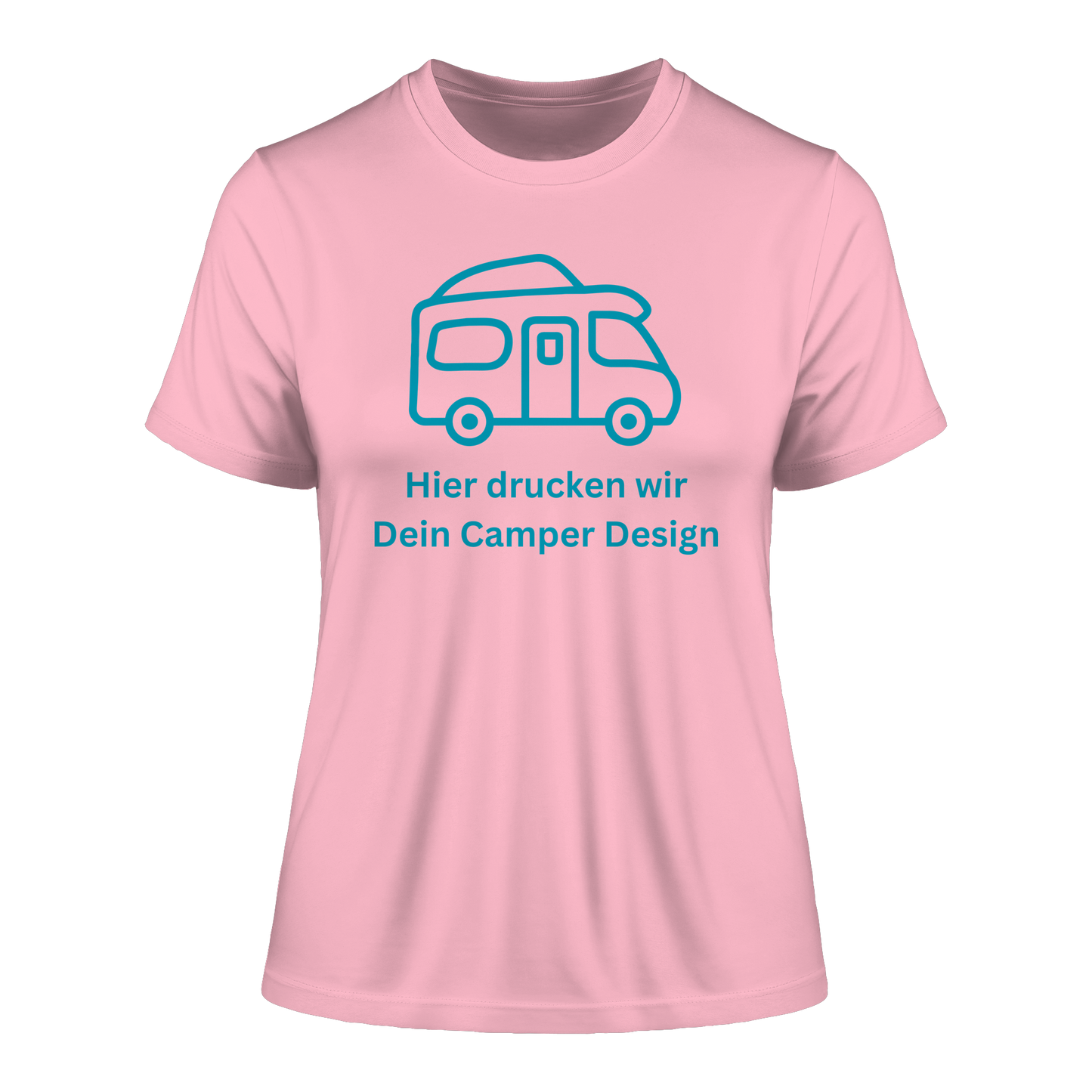 Fitted Ladies Organic Shirt "Cotton Pink" - bedruckt mit Deiner Camper Illustration