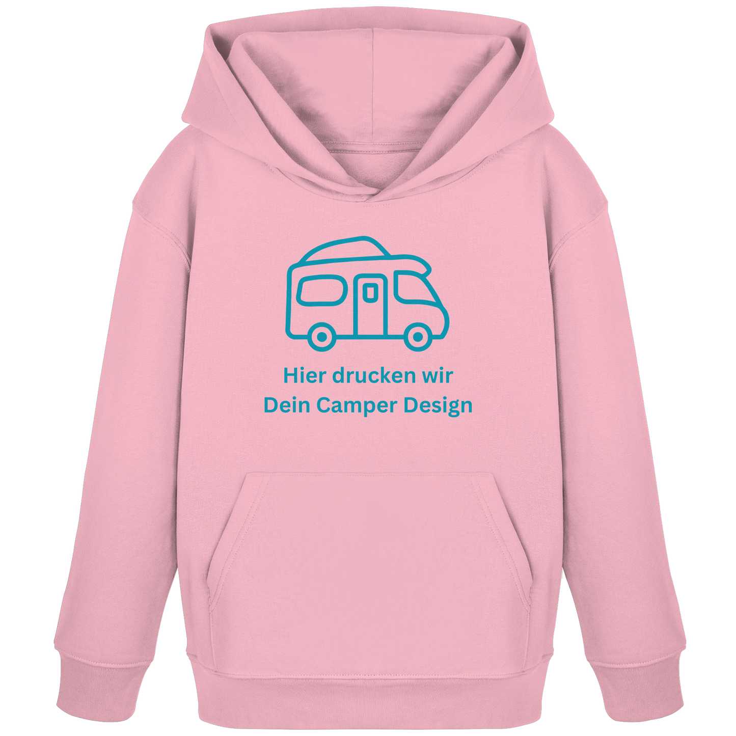 Kids Organic Hoodie "Cotton Pink" - bedruckt mit Deiner Camper Illustration