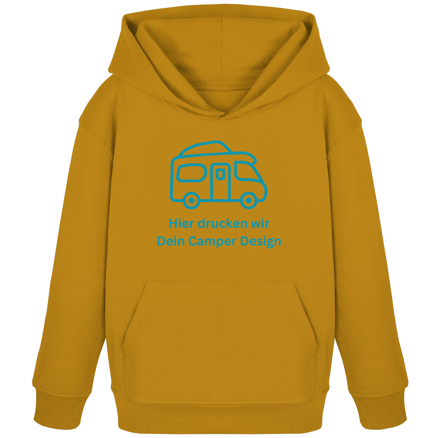 Kids Organic Hoodie "Ochre" - bedruckt mit Deiner Camper Illustration