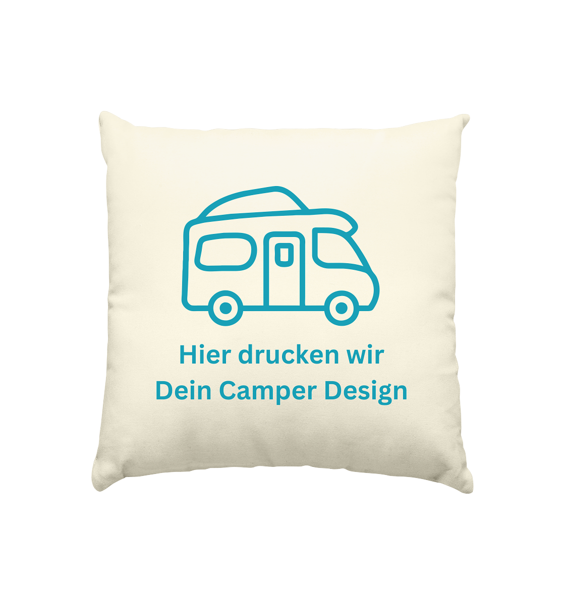 Kissen natur 40x40cm - bedruckt mit Deiner Camper Illustration