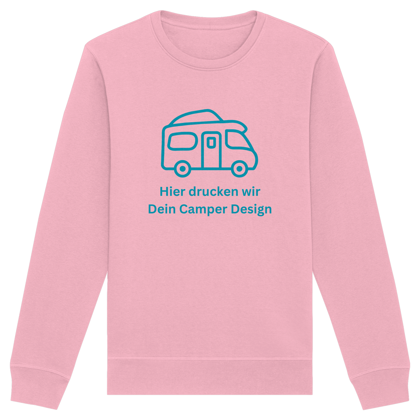 Organic Sweatshirt "Cotton Pink" - bedruckt mit Deiner Camper Illustration