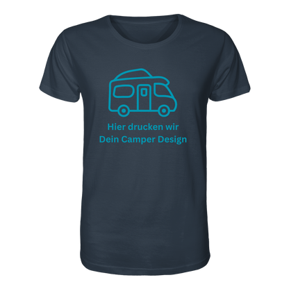 Organic Shirt "India Ink Grey" - bedruckt mit Deiner Camper Illustration