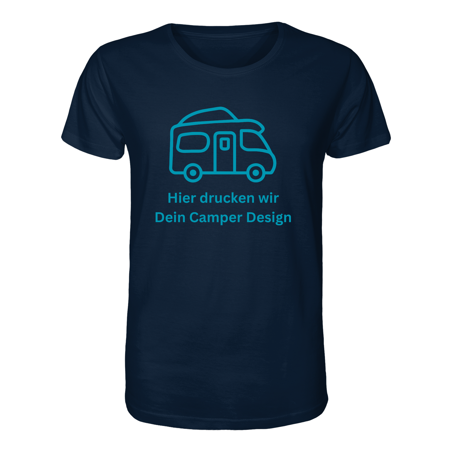 Organic Shirt "French Navy" - bedruckt mit Deiner Camper Illustration