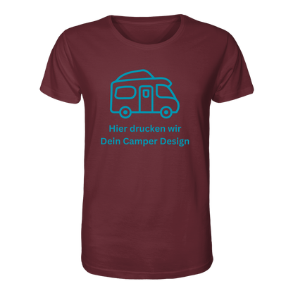 Organic Shirt "Burgundy" - bedruckt mit Deiner Camper Illustration