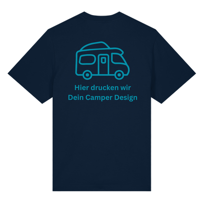 Premium Organic Shirt "French Navy" - vorne und hinten bedruckt mit Deiner Camper Illustration