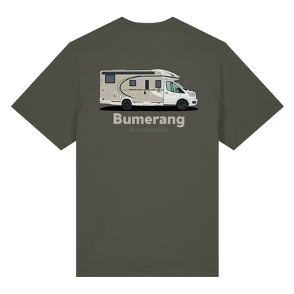 Premium Organic Shirt "Khaki" - vorne und hinten bedruckt mit Deiner Camper Illustration
