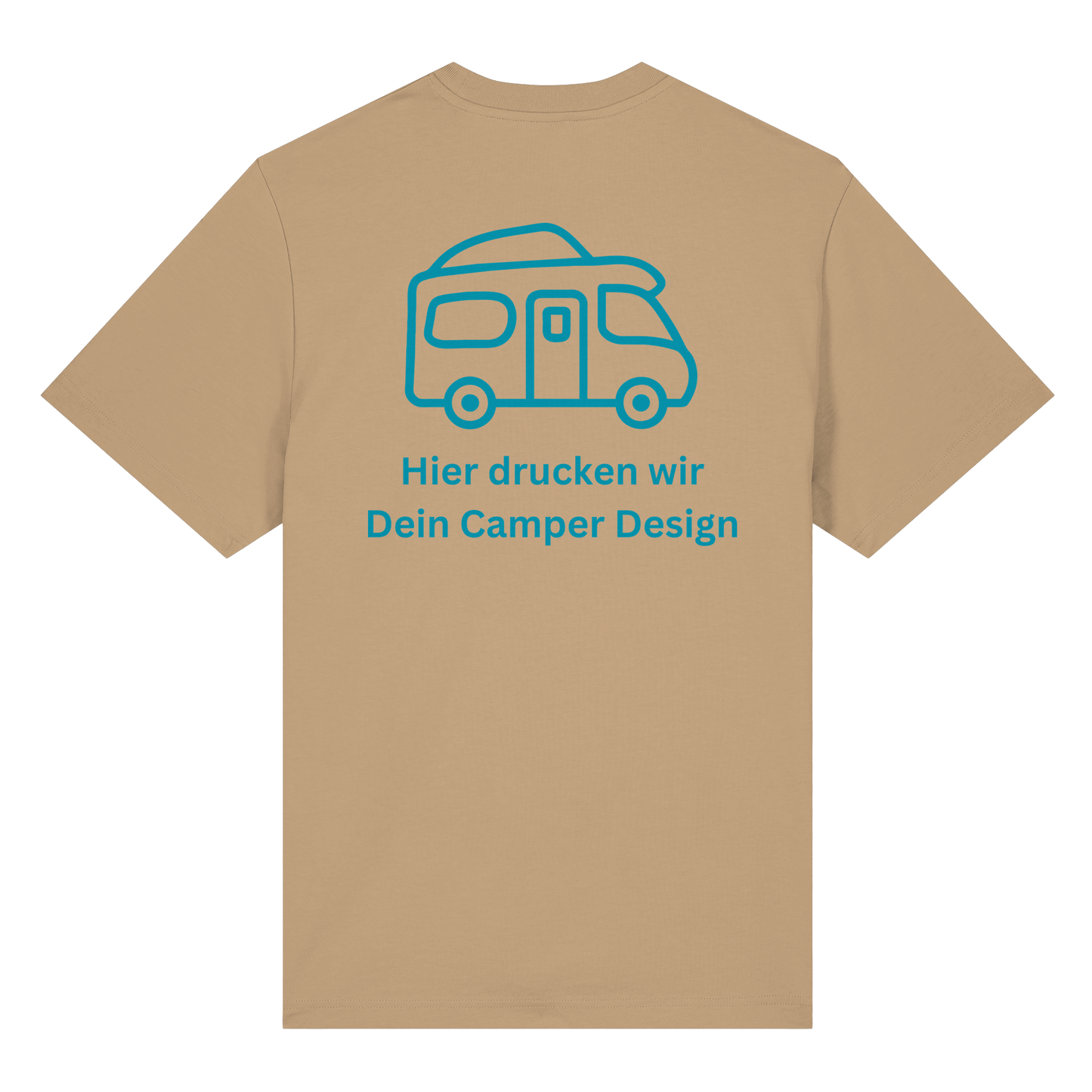 Premium Organic Shirt "Latte" - vorne und hinten bedruckt mit Deiner Camper Illustration