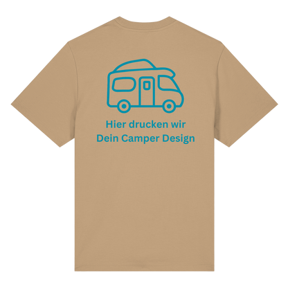 Premium Organic Shirt "Latte" - vorne und hinten bedruckt mit Deiner Camper Illustration