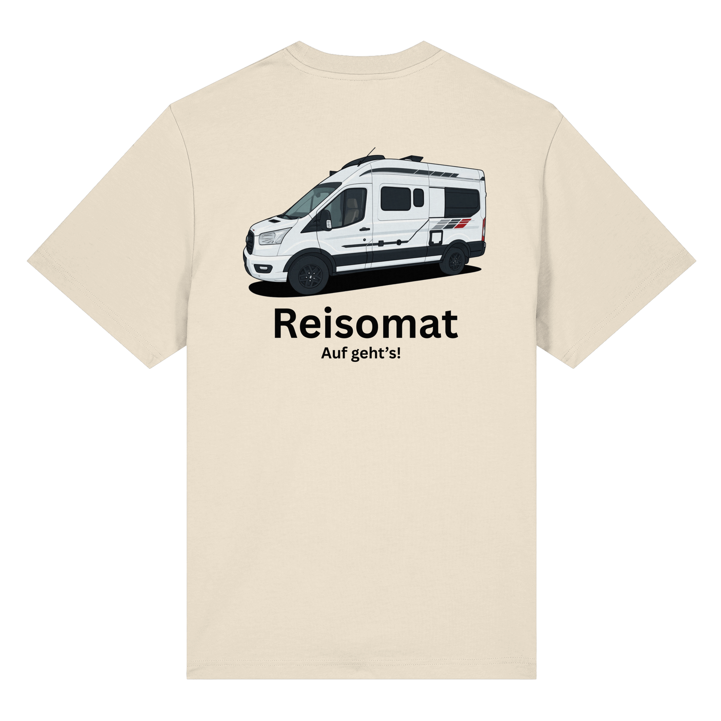 Premium Organic Shirt "Natural Raw" - vorne und hinten bedruckt mit Deiner Camper Illustration