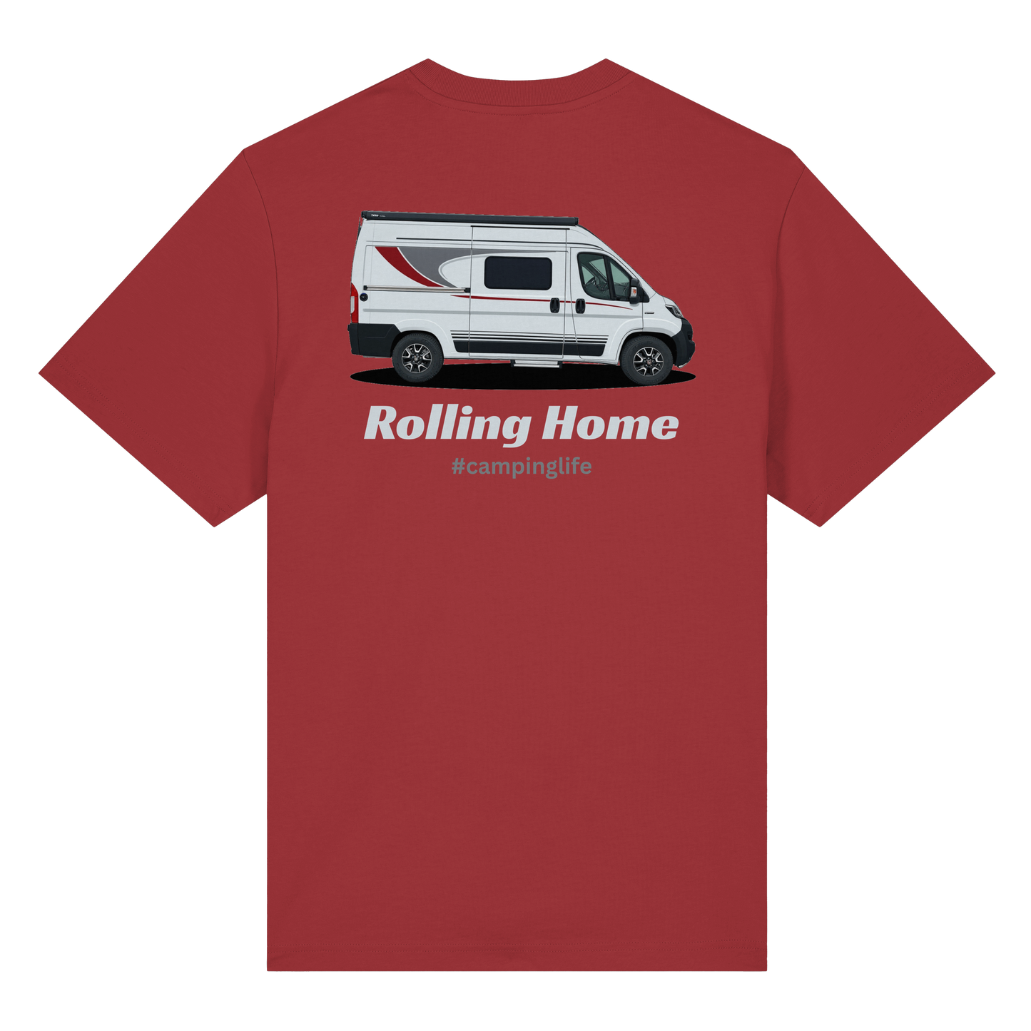 Premium Organic Shirt "Red Earth" - vorne und hinten bedruckt mit Deiner Camper Illustration