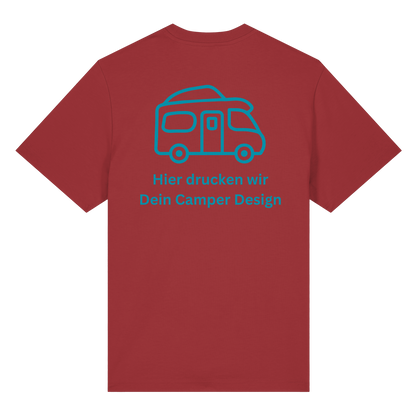 Premium Organic Shirt "Red Earth" - vorne und hinten bedruckt mit Deiner Camper Illustration