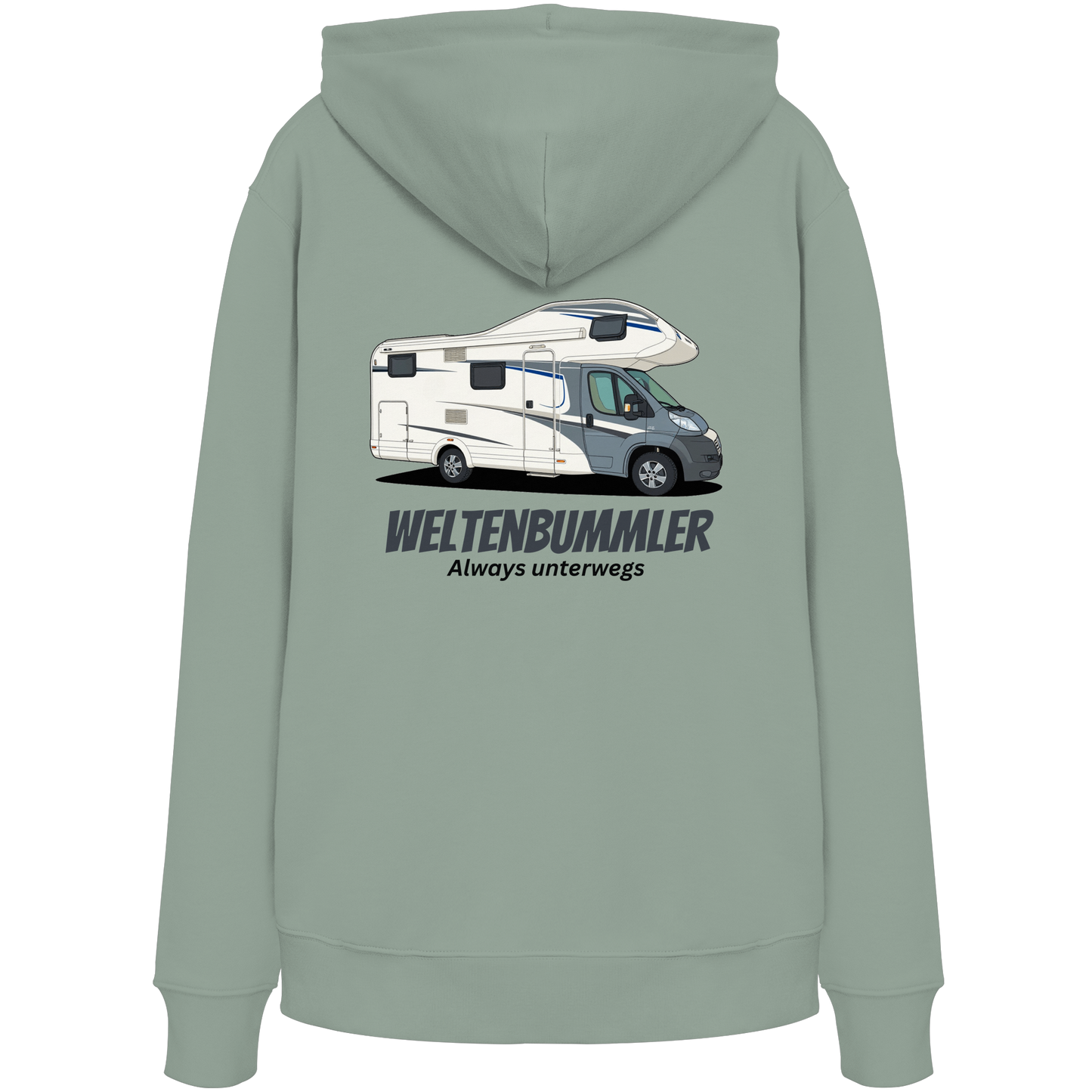 Premium Organic Hoodie "Aloe" - vorne und hinten bedruckt mit Deiner Camper Illustration