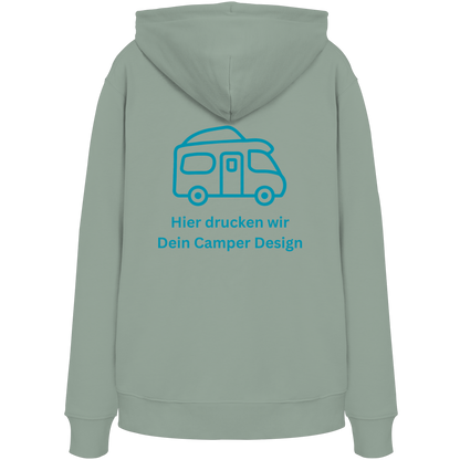 Premium Organic Hoodie "Aloe" - vorne und hinten bedruckt mit Deiner Camper Illustration