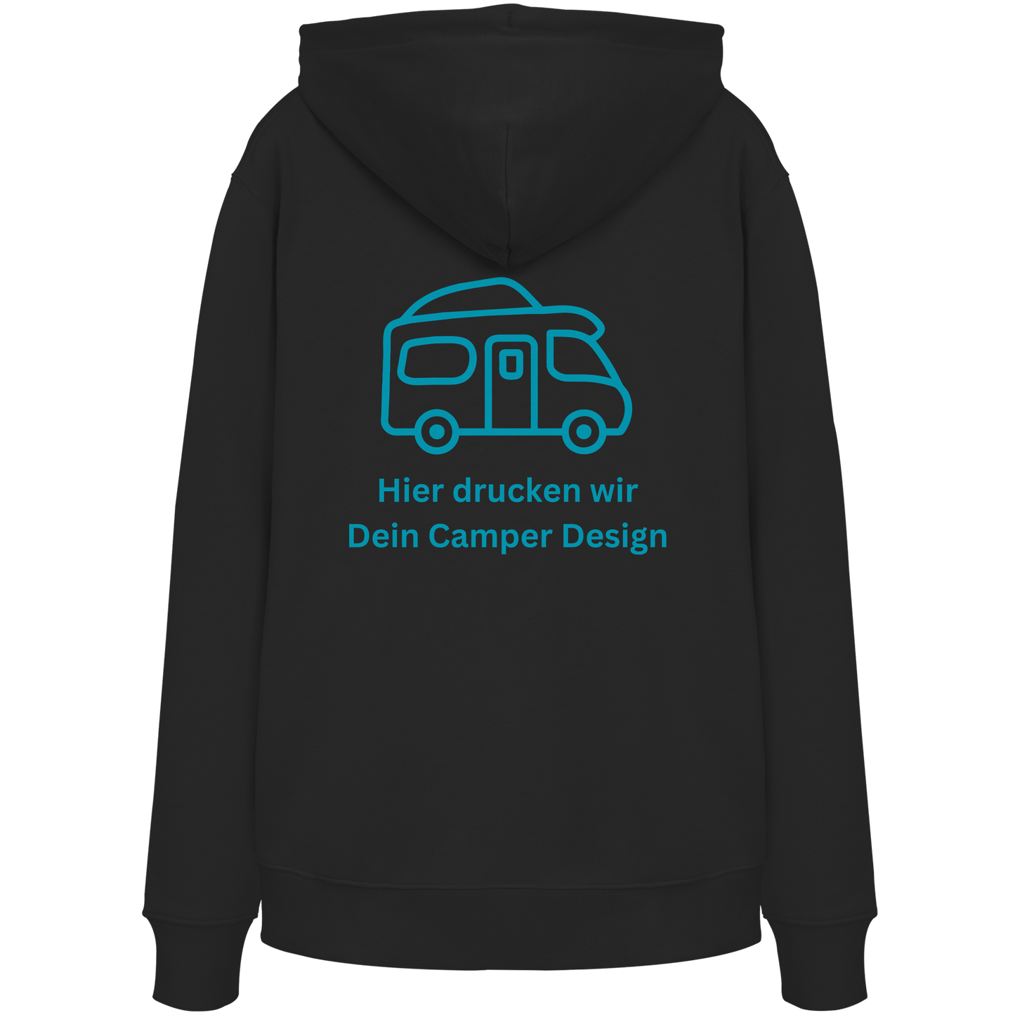 Premium Organic Hoodie "Black" - vorne und hinten bedruckt mit Deiner Camper Illustration