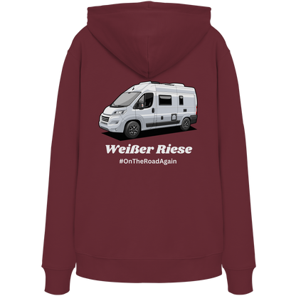 Premium Organic Hoodie "Burgundy" - vorne und hinten bedruckt mit Deiner Camper Illustration