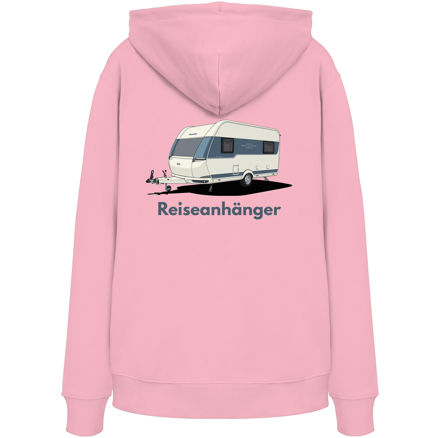 Premium Organic Hoodie "Cotton Pink" - vorne und hinten bedruckt mit Deiner Camper Illustration