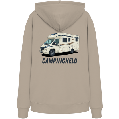 Premium Organic Hoodie "Desert Dust" - vorne und hinten bedruckt mit Deiner Camper Illustration