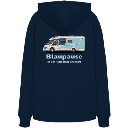 Premium Organic Hoodie "French Navy" - vorne und hinten bedruckt mit Deiner Camper Illustration
