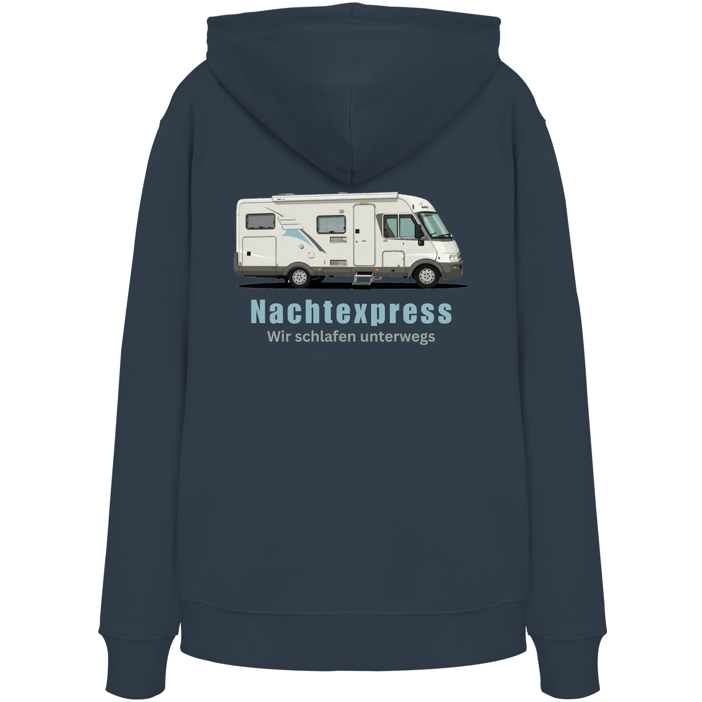 Premium Organic Hoodie "India Ink Grey" - vorne und hinten bedruckt mit Deiner Camper Illustration