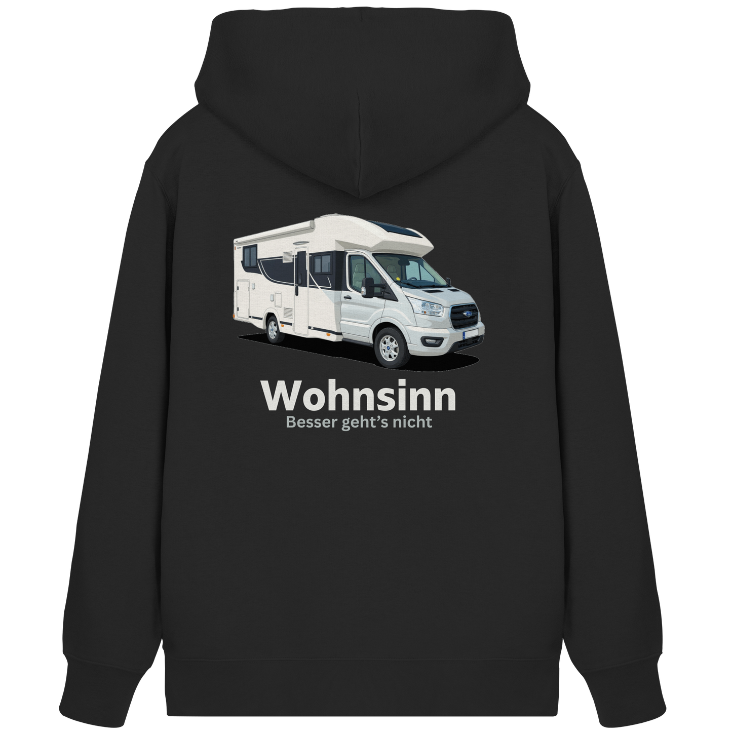 Premium Organic Zipper "Black" - vorne und hinten bedruckt mit Deiner Camper Illustration