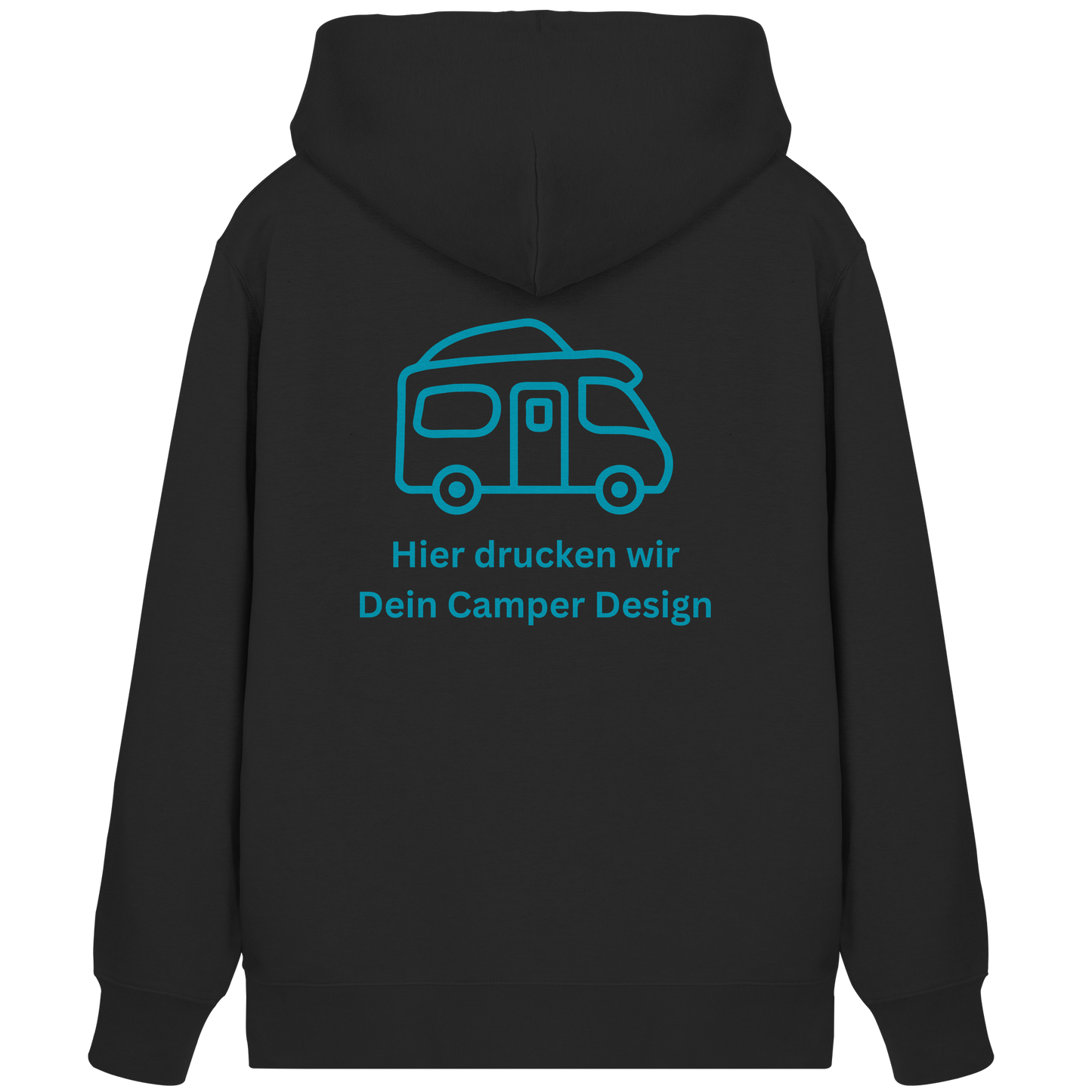 Premium Organic Zipper "Black" - vorne und hinten bedruckt mit Deiner Camper Illustration