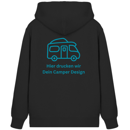 Premium Organic Zipper "Black" - vorne und hinten bedruckt mit Deiner Camper Illustration