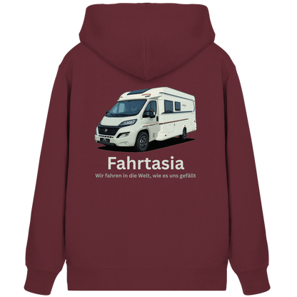 Premium Organic Zipper "Burgundy" - vorne und hinten bedruckt mit Deiner Camper Illustration