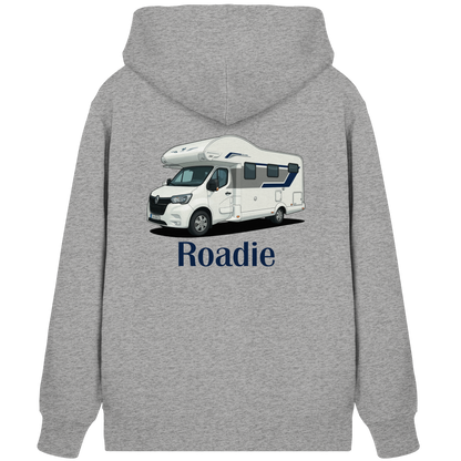 Premium Organic Zipper "Heather Grey" - vorne und hinten bedruckt mit Deiner Camper Illustration