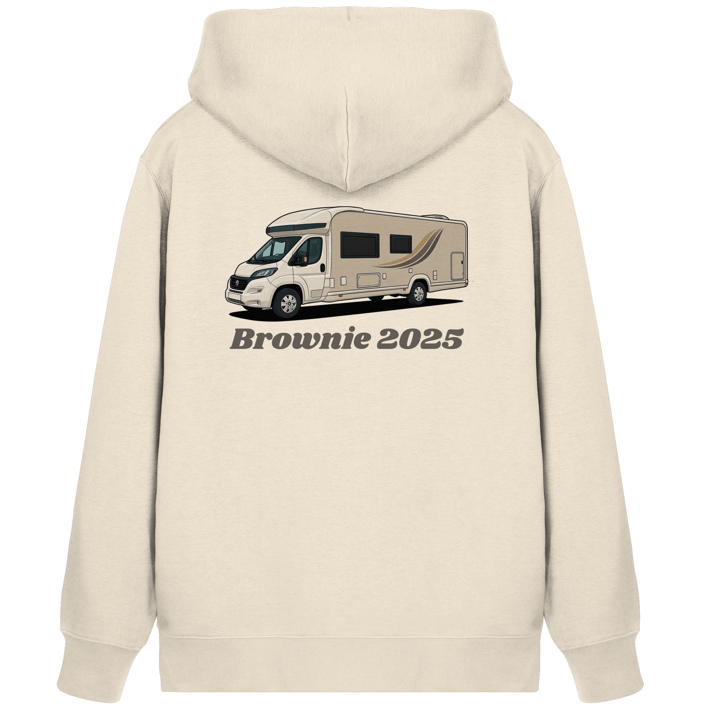 Premium Organic Zipper "Natural Raw" - vorne und hinten bedruckt mit Deiner Camper Illustration