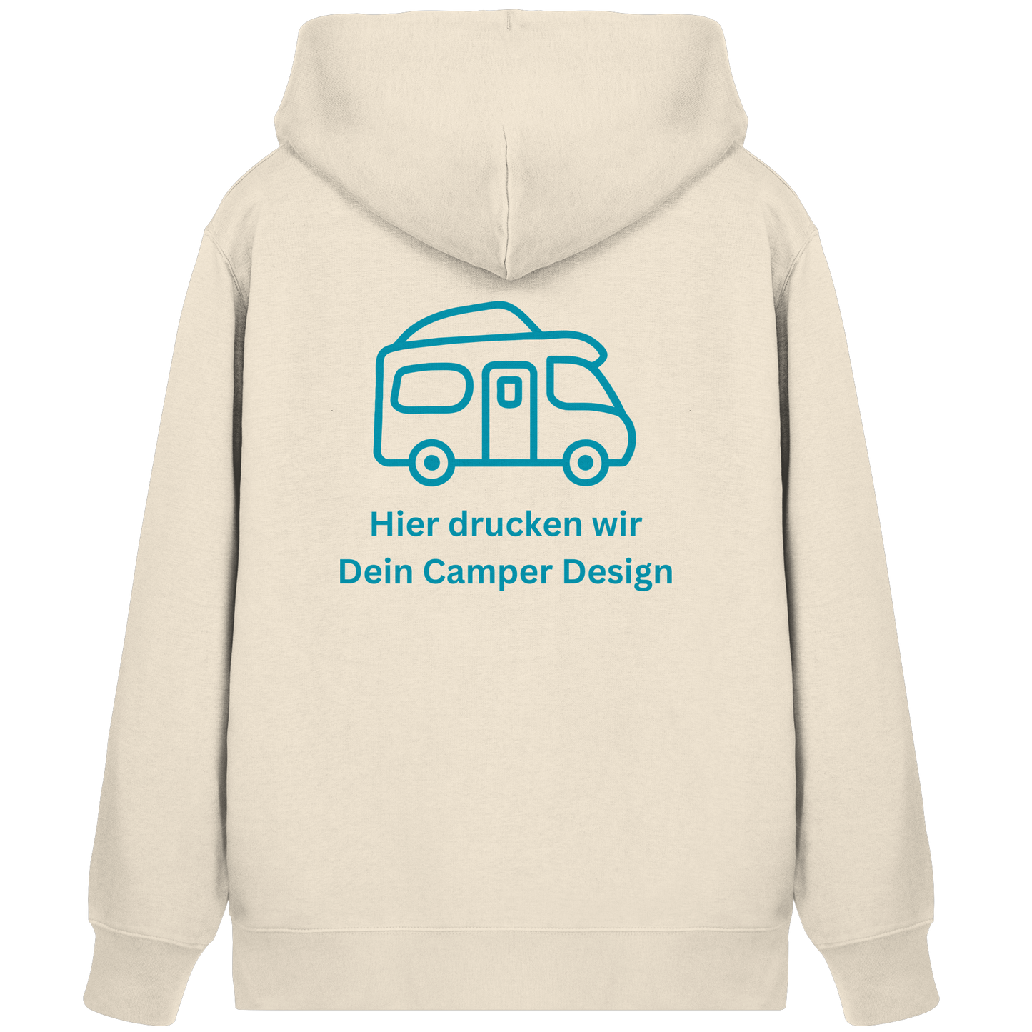 Premium Organic Zipper "Natural Raw" - vorne und hinten bedruckt mit Deiner Camper Illustration