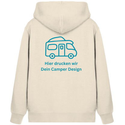 Premium Organic Zipper "Natural Raw" - vorne und hinten bedruckt mit Deiner Camper Illustration