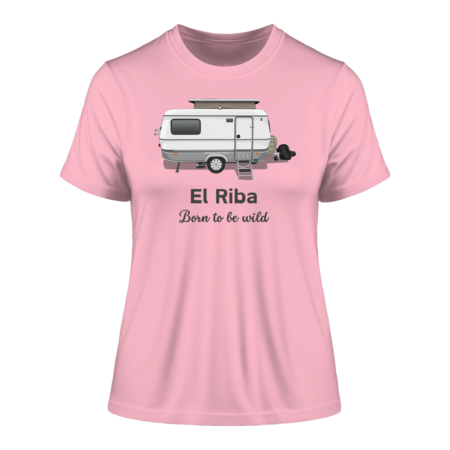 Fitted Ladies Organic Shirt "Cotton Pink" - bedruckt mit Deiner Camper Illustration