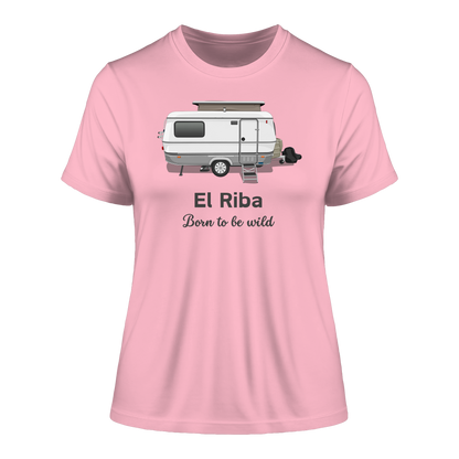 Fitted Ladies Organic Shirt "Cotton Pink" - bedruckt mit Deiner Camper Illustration
