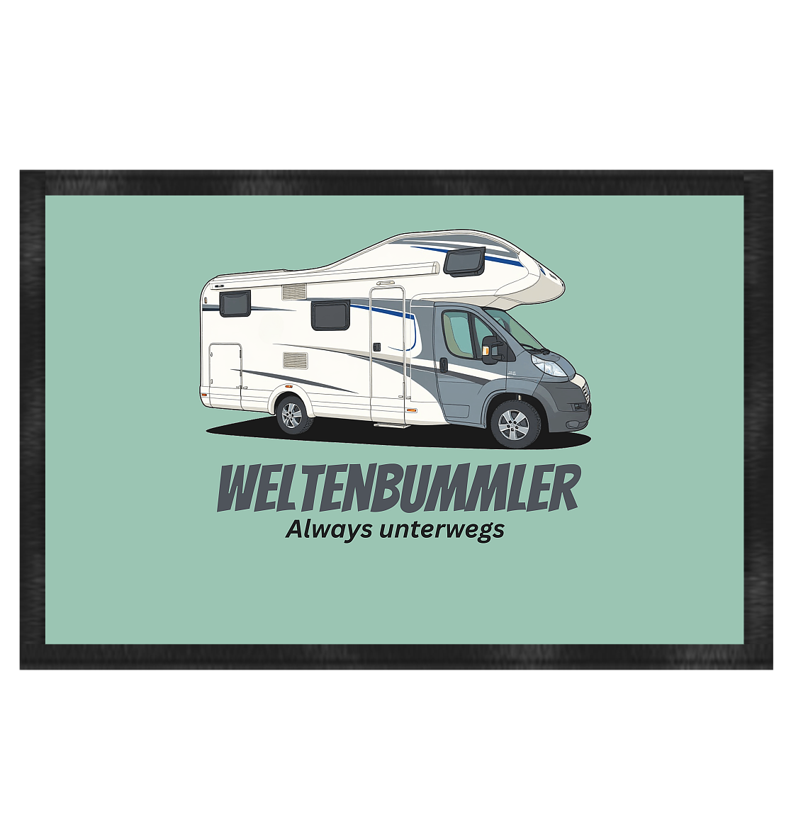 Fußmatte 60x40cm "Grey Turquoise" - bedruckt mit Deiner Camper Illustration