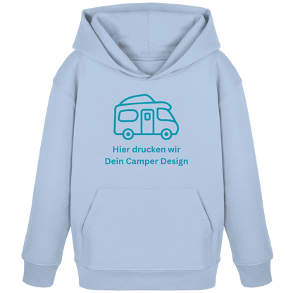 Kids Organic Hoodie "Blue Soul" - bedruckt mit Deiner Camper Illustration