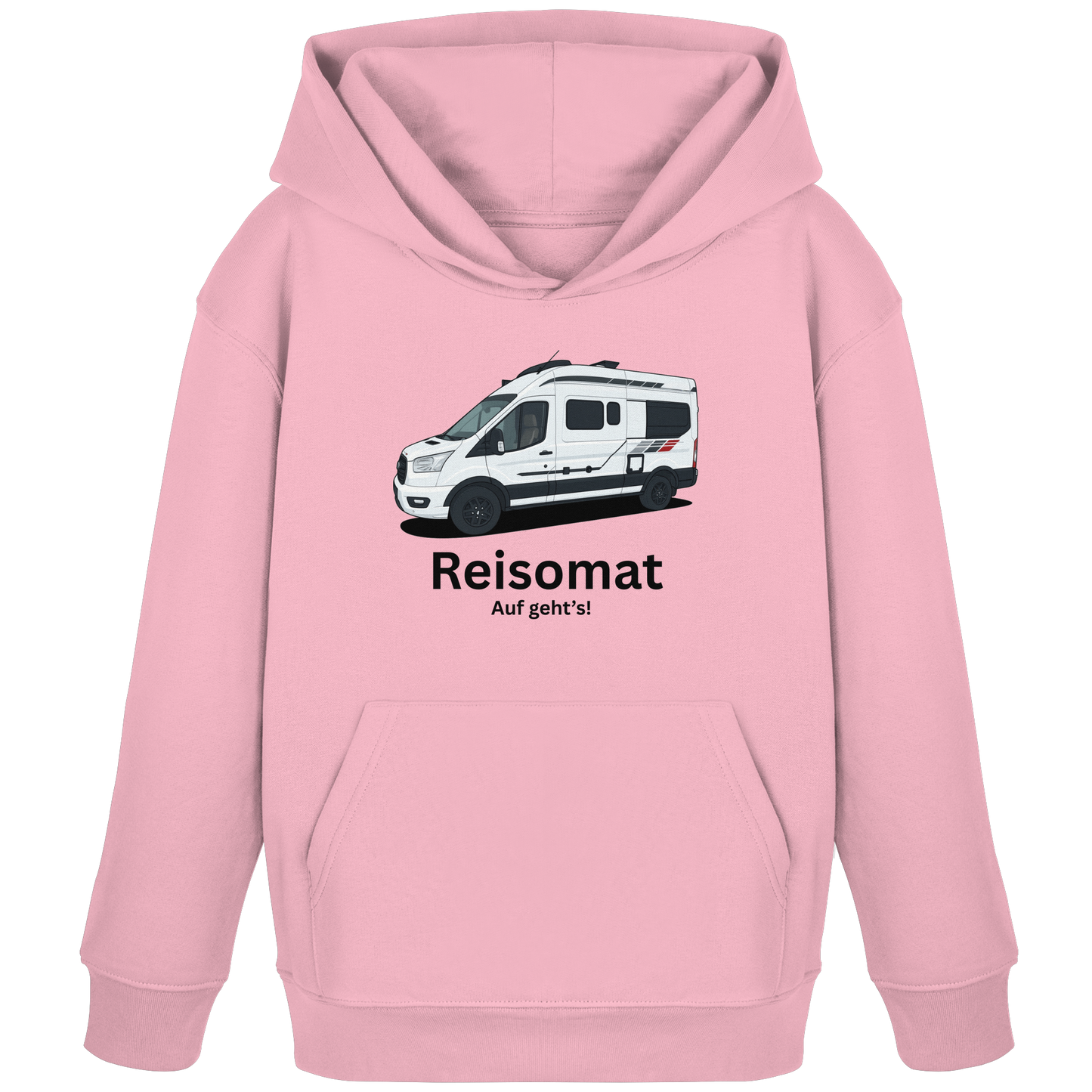 Kids Organic Hoodie "Cotton Pink" - bedruckt mit Deiner Camper Illustration