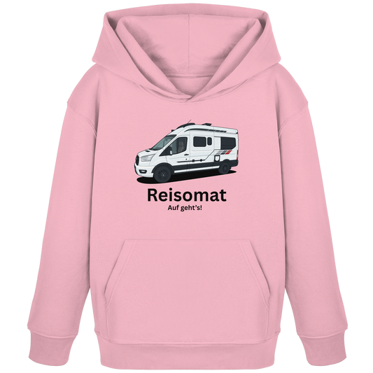 Kids Organic Hoodie "Cotton Pink" - bedruckt mit Deiner Camper Illustration