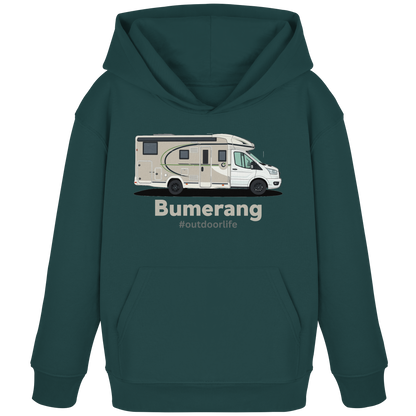 Kids Organic Hoodie "Glazed Green" - bedruckt mit Deiner Camper Illustration