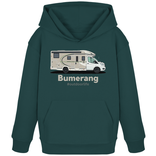Kids Organic Hoodie "Glazed Green" - bedruckt mit Deiner Camper Illustration