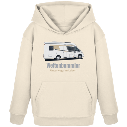 Kids Organic Hoodie "Natural Raw" - bedruckt mit Deiner Camper Illustration