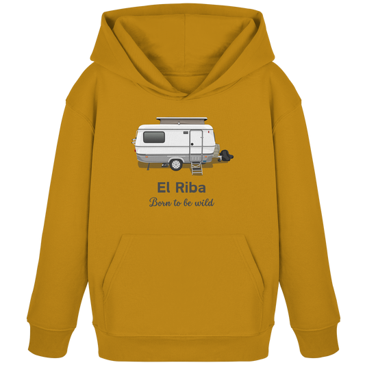 Kids Organic Hoodie "Ochre" - bedruckt mit Deiner Camper Illustration