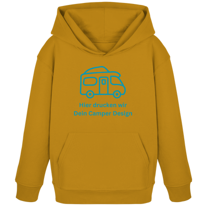 Kids Organic Hoodie "Ochre" - bedruckt mit Deiner Camper Illustration