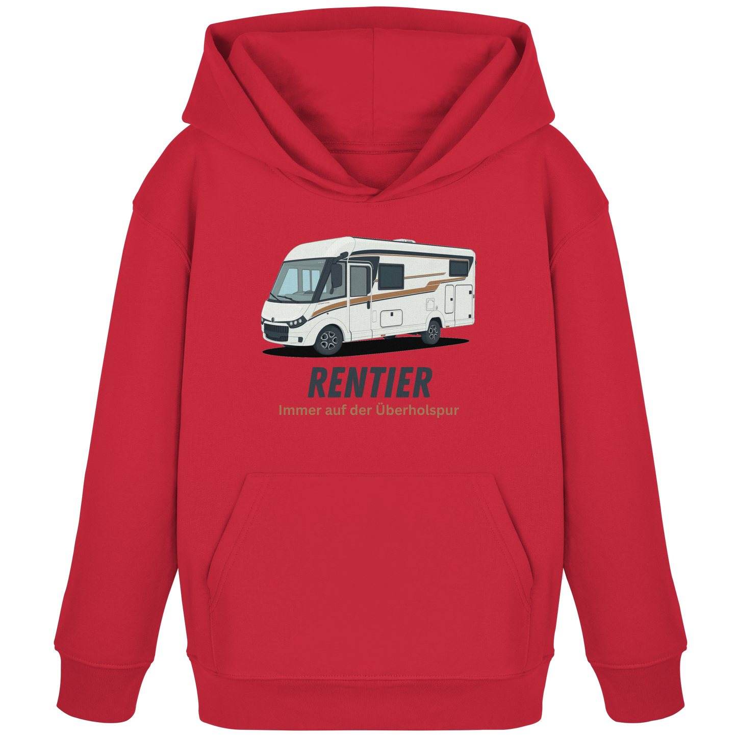 Kids Organic Hoodie "Red" - bedruckt mit Deiner Camper Illustration