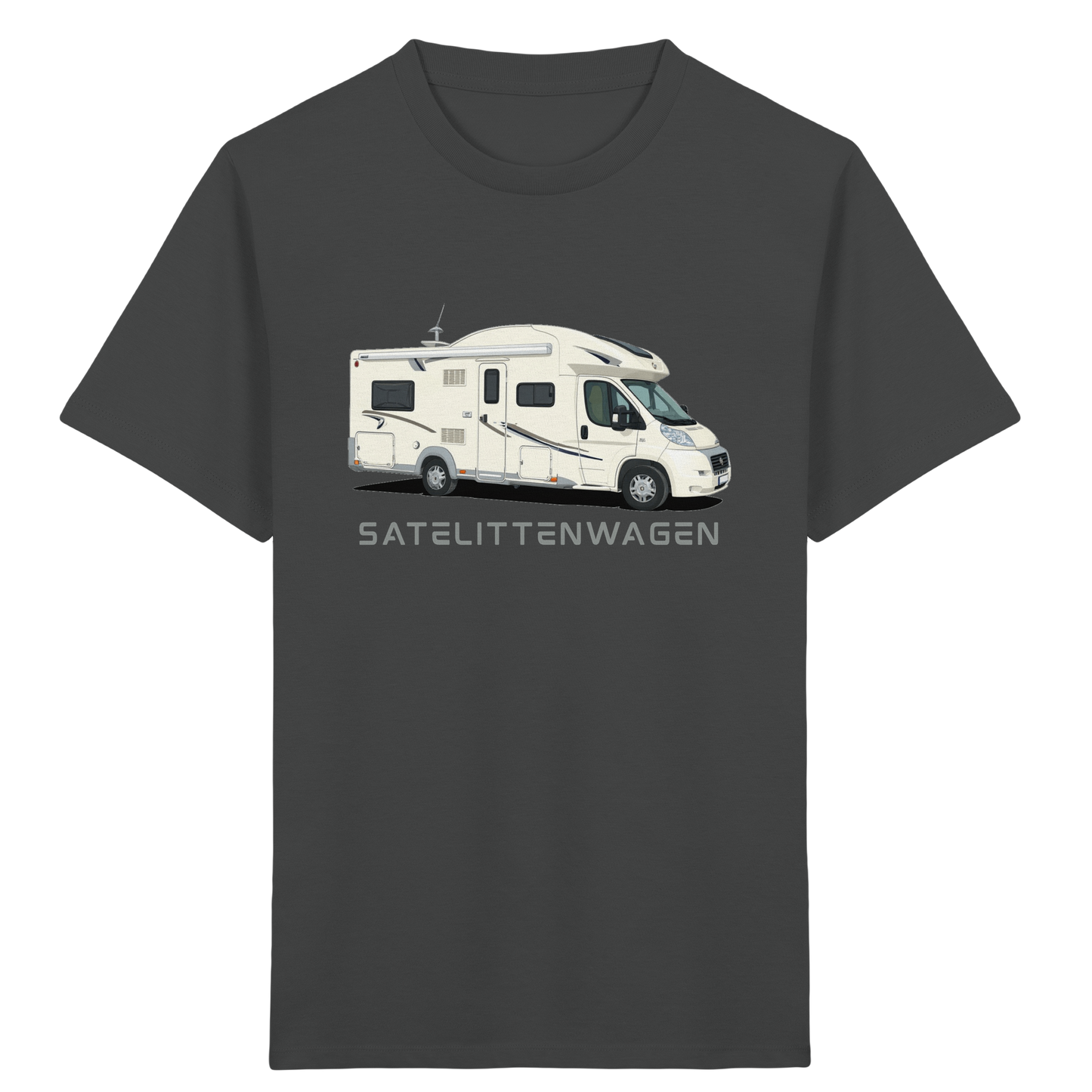 Kids Organic Shirt "Anthracite" - bedruckt mit Deiner Camper Illustration