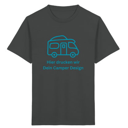 Kids Organic Shirt "Anthracite" - bedruckt mit Deiner Camper Illustration