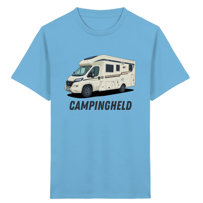 Kids Organic Shirt "Aqua Blue" - bedruckt mit Deiner Camper Illustration